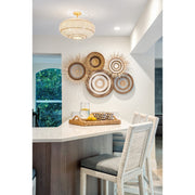 Zanzibar 4 Light 22" Semi Flush Mount in Soft Gold in a room setting