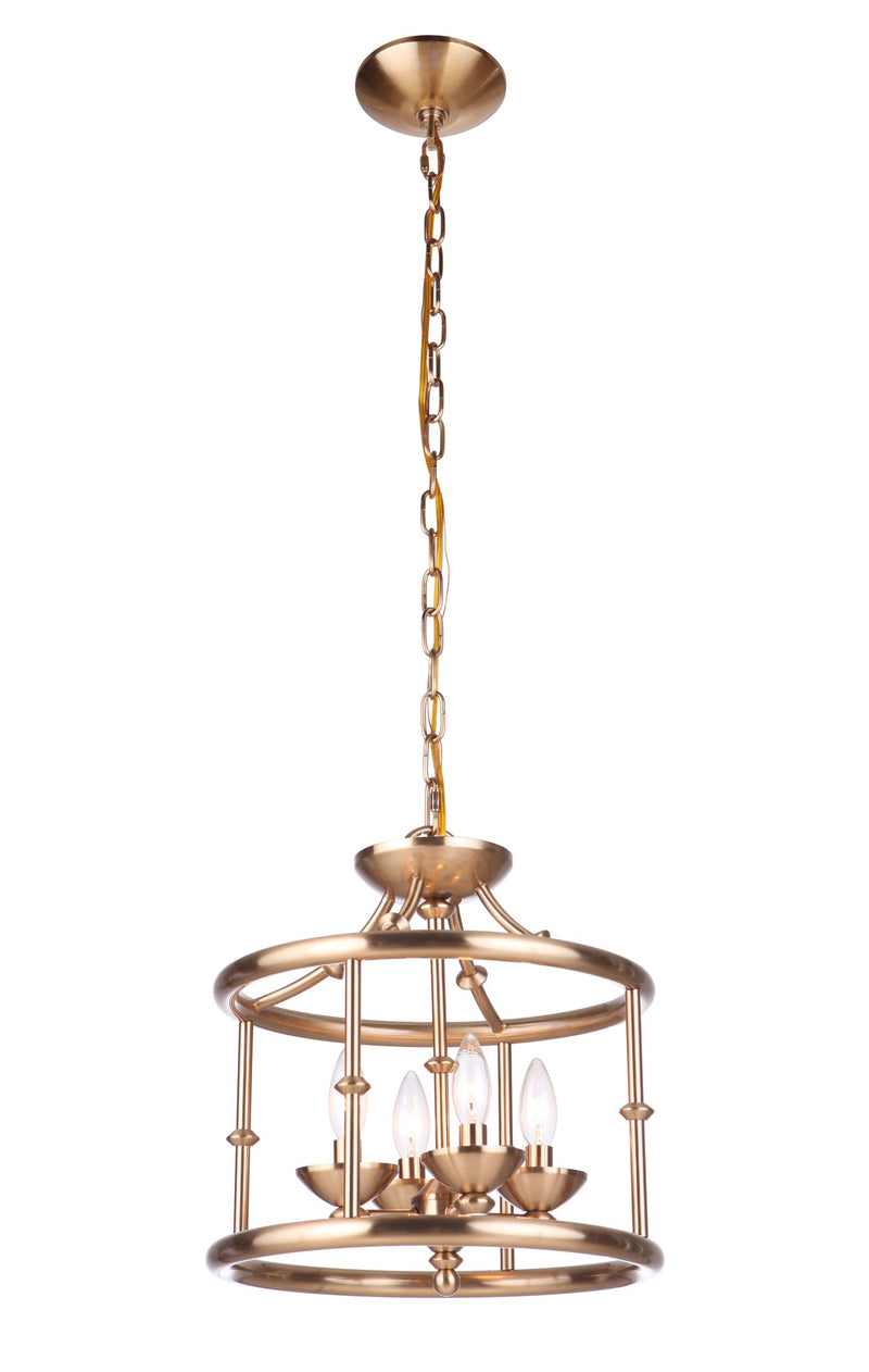 Marlowe 4 Light 14" Convertible Semi Flush in Satin Brass