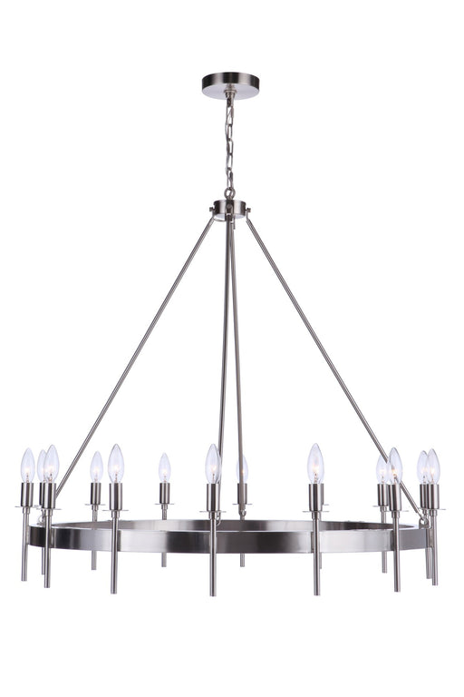 Larrson 14 Light 36" Chandelier in Brushed Polished Nickel