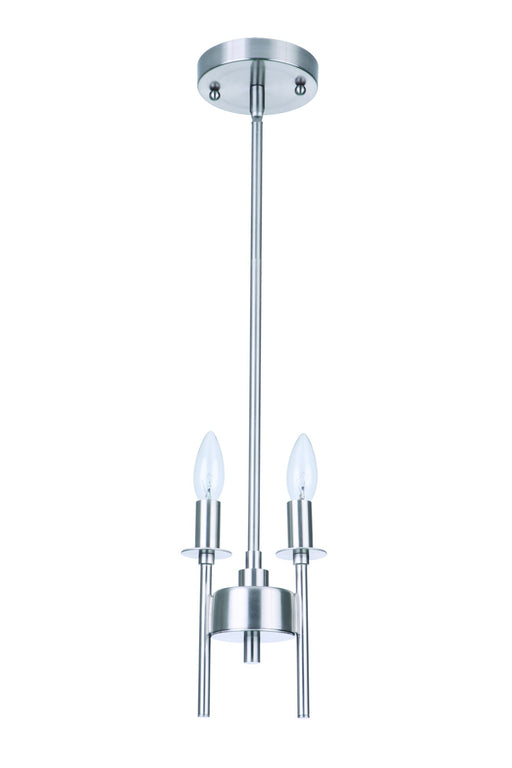 Larrson 2 Light 5.62" Mini Chandelier in Brushed Polished Nickel