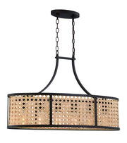 Malaya 6 Light 12.5" Island in Aged Bronze Brushed