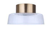 Centric 10.5" LED Flushmount in Satin Brass