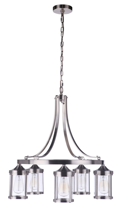 Elliot 5 Light 26.75" Chandelier in Brushed Polished Nickel