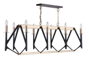 The Reserve 10 Light 16.5" Island in Flat Black/Satin Brass