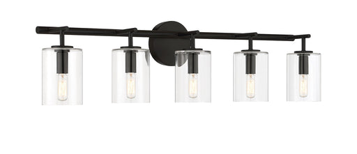 Hailie 5 Light 35.38" Vanity in Flat Black