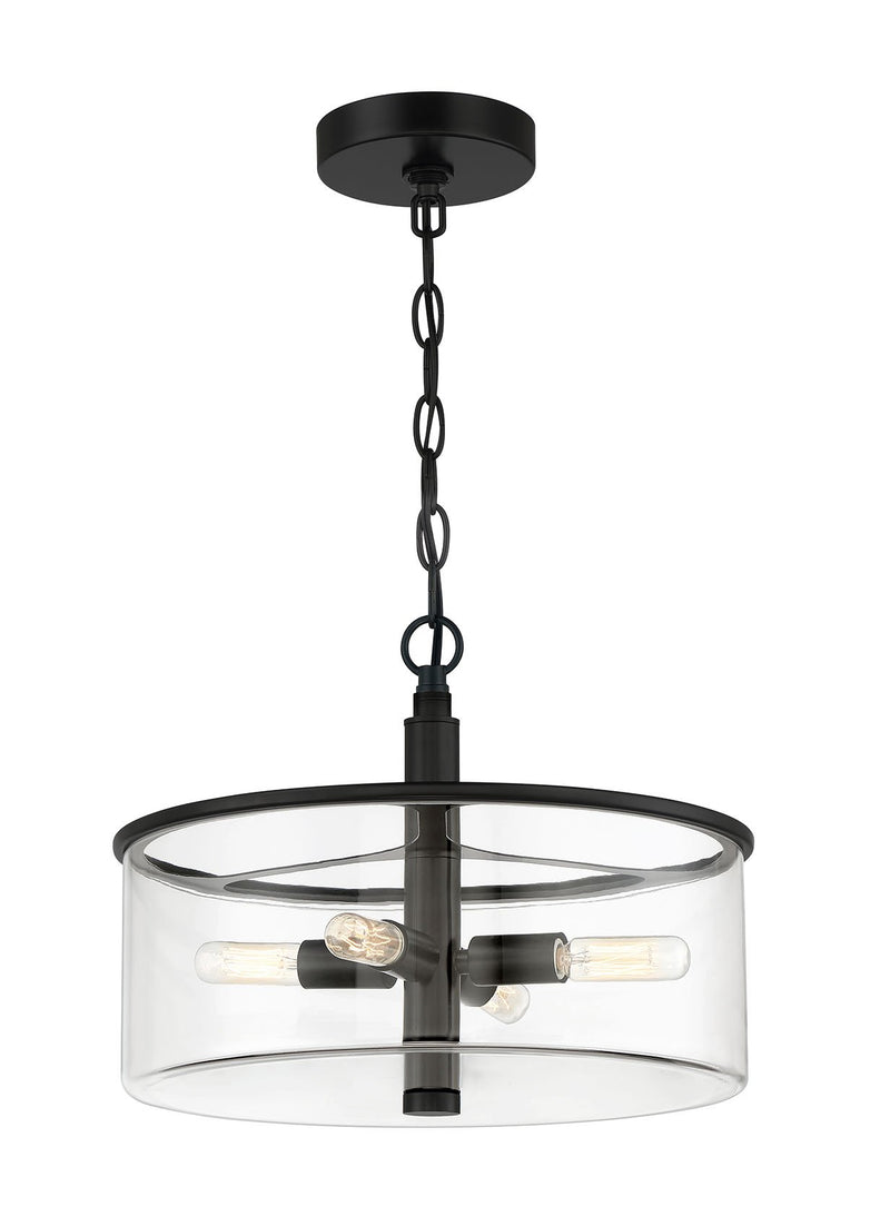 Hailie 4 Light 14.13" Convertible Semi Flush in Flat Black