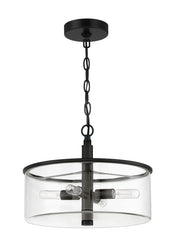 Hailie 4 Light 14.13" Convertible Semi Flush in Flat Black
