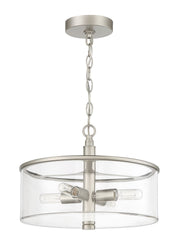Hailie 4 Light 14.13" Convertible Semi Flush in Satin Nickel