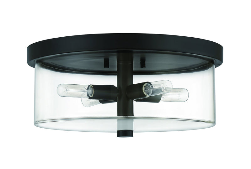 Hailie 4 Light 15" Flushmount in Flat Black
