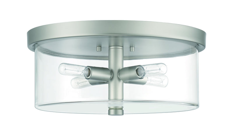 Hailie 4 Light 15" Flushmount in Satin Nickel