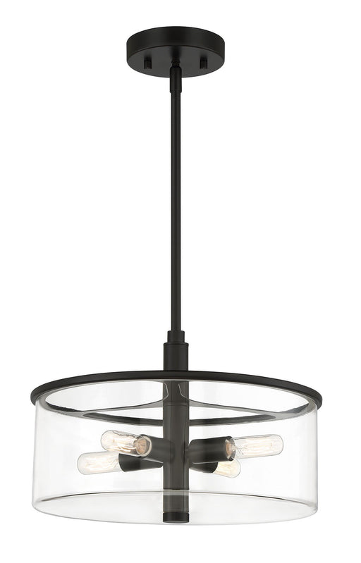 Hailie 4 Light 14.13" Pendant in Flat Black