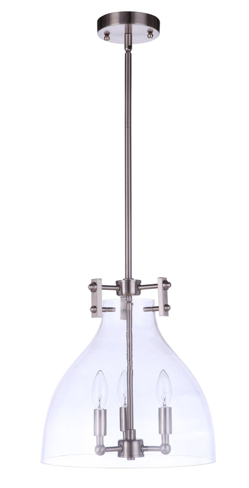 Chardonnay 3 Light 13.25" Pendant in Brushed Polished Nickel