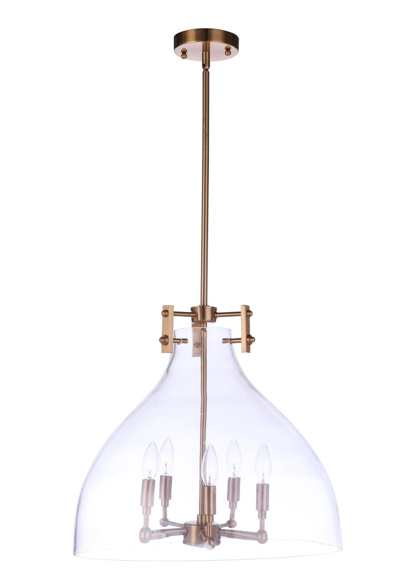 Chardonnay 5 Light 19.63" Pendant in Satin Brass