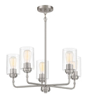 Stowe 5 Light 23" Chandelier in Brushed Polished Nickel