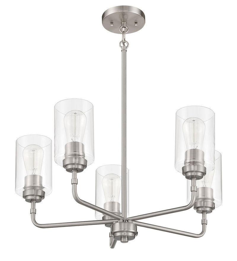 Stowe 5 Light 23" Chandelier in Brushed Polished Nickel