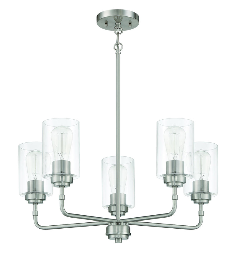 Stowe 5 Light 23" Chandelier in Brushed Polished Nickel