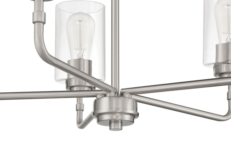 Stowe 5 Light 23" Chandelier in Brushed Polished Nickel