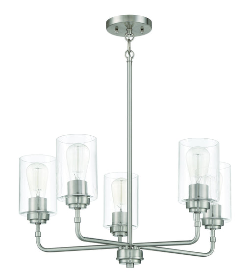 Stowe 5 Light 23" Chandelier in Brushed Polished Nickel