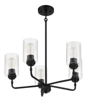 Stowe 5 Light 23" Chandelier in Flat Black