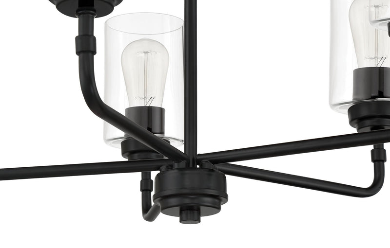 Stowe 5 Light 23" Chandelier in Flat Black