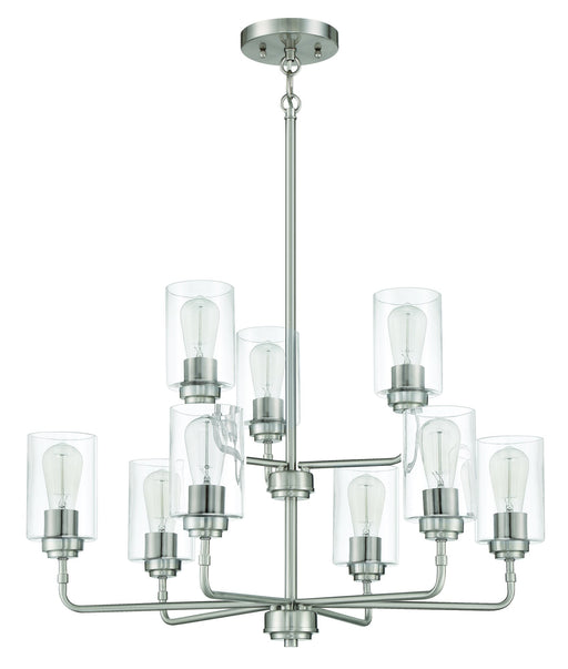 Stowe 9 Light 30" Chandelier in Brushed Polished Nickel