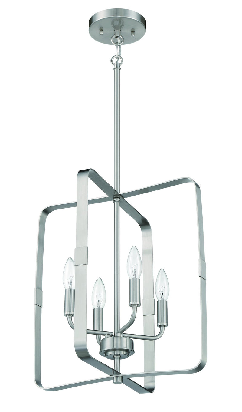 Stowe 4 Light 15" Foyer in Brushed Polished Nickel