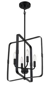 Stowe 4 Light 15" Foyer in Flat Black