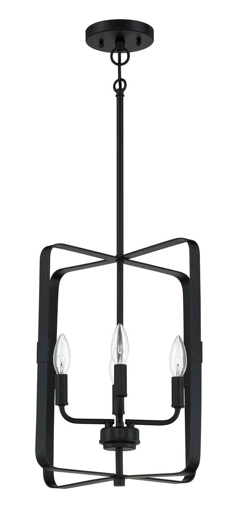 Stowe 4 Light 15" Foyer in Flat Black