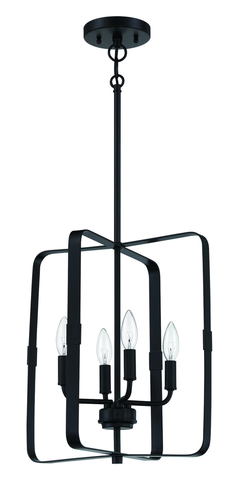 Stowe 4 Light 15" Foyer in Flat Black