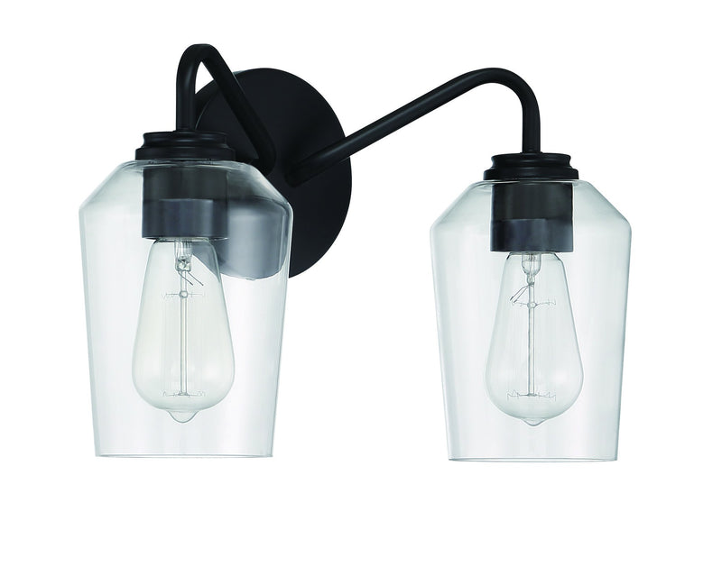Shayna 2 Light 15" Vanity in Flat Black