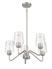 Shayna 5 Light 23" Chandelier in Brushed Polished Nickel