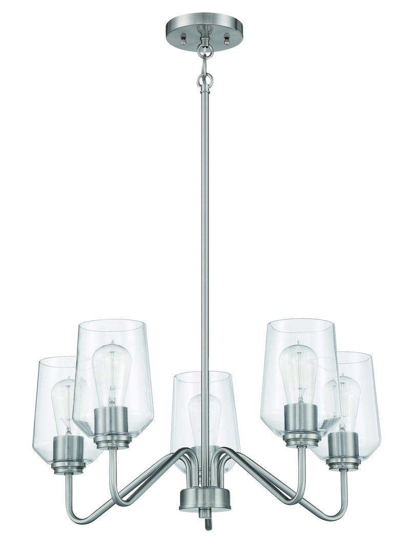 Shayna 5 Light 23" Chandelier in Brushed Polished Nickel