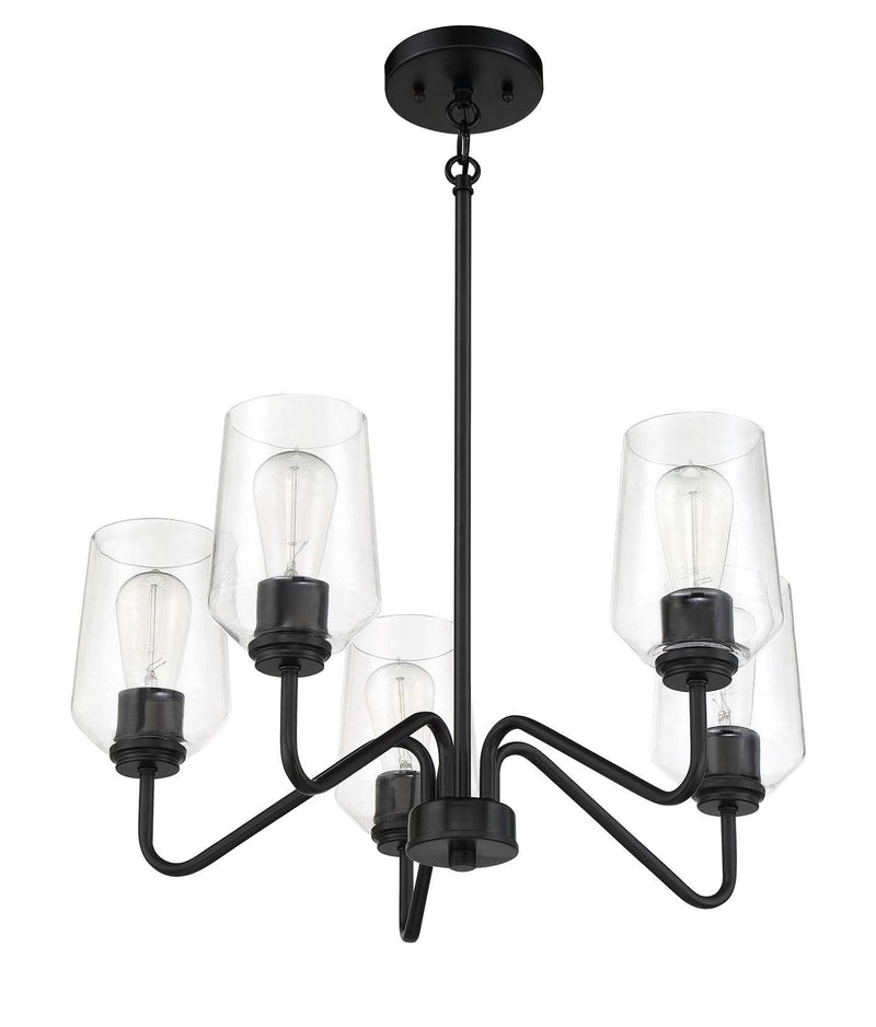Shayna 5 Light 23" Chandelier in Flat Black