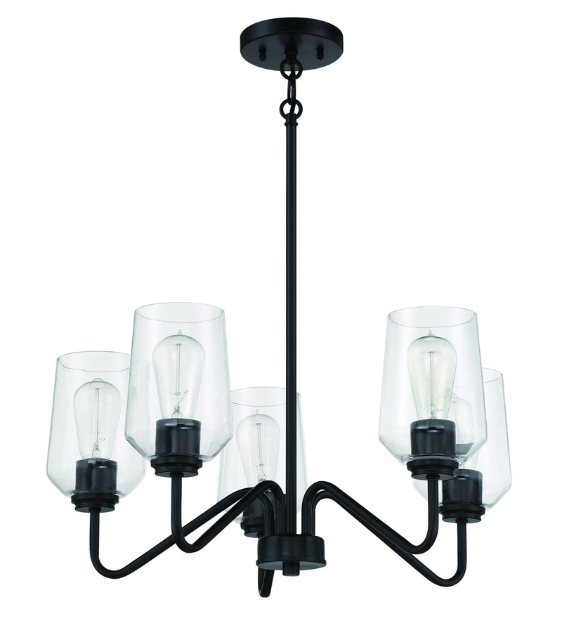 Shayna 5 Light 23" Chandelier in Flat Black