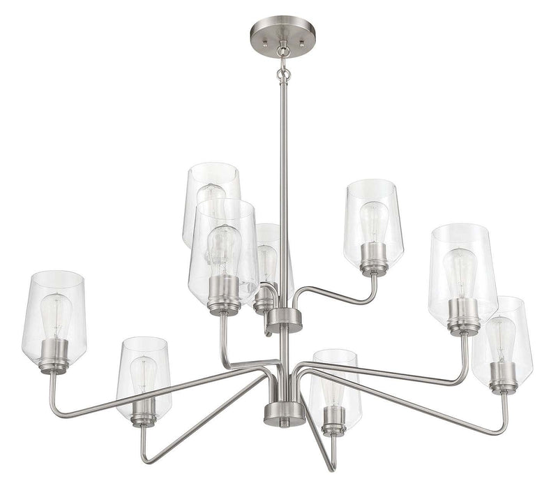 Shayna 9 Light 39" Chandelier in Brushed Polished Nickel