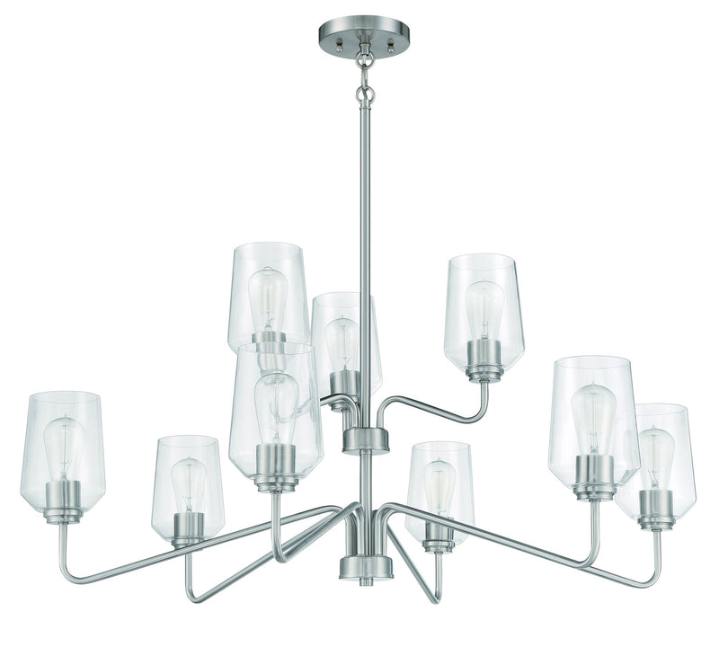 Shayna 9 Light 39" Chandelier in Brushed Polished Nickel