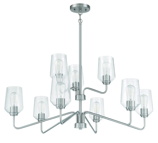 Shayna 9 Light 39" Chandelier in Brushed Polished Nickel
