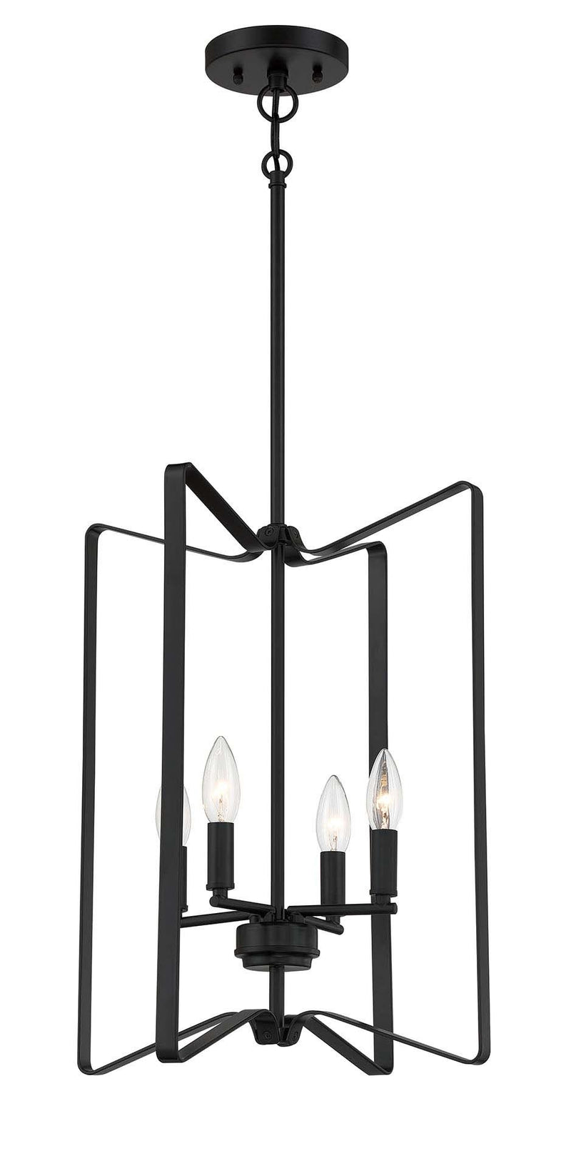 Shayna 4 Light 15" Foyer in Flat Black