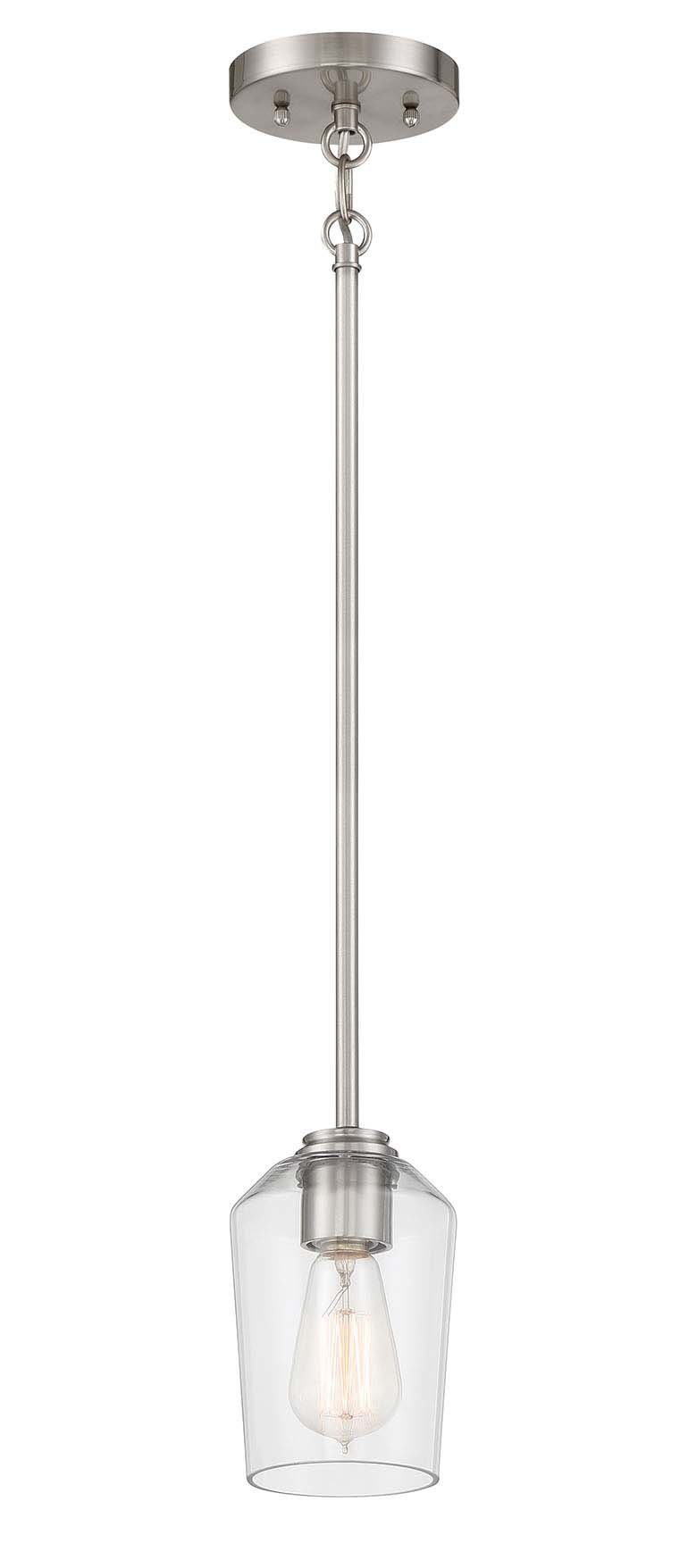 Shayna 1 Light 5.13" Mini Pendant in Brushed Polished Nickel