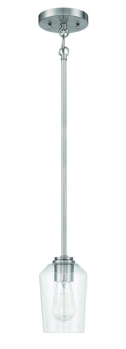 Shayna 1 Light 5.13" Mini Pendant in Brushed Polished Nickel