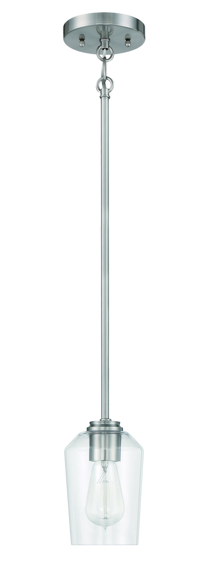 Shayna 1 Light 5.13" Mini Pendant in Brushed Polished Nickel