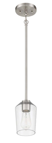 Shayna 1 Light 5.13" Mini Pendant in Brushed Polished Nickel