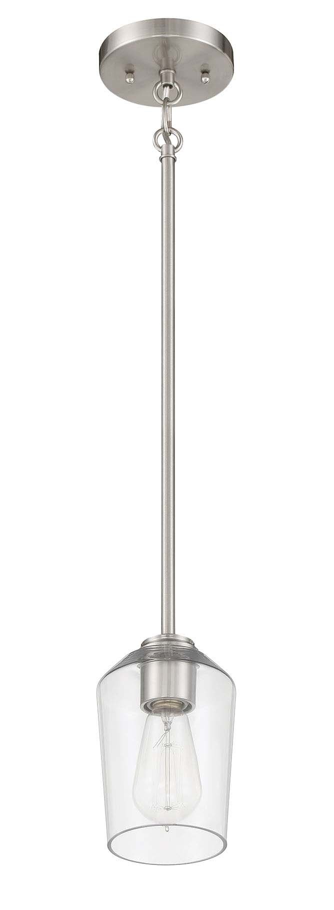 Shayna 1 Light 5.13" Mini Pendant in Brushed Polished Nickel