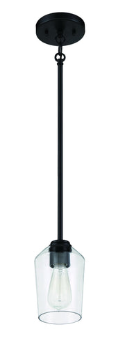 Shayna 1 Light 5.13" Mini Pendant in Flat Black