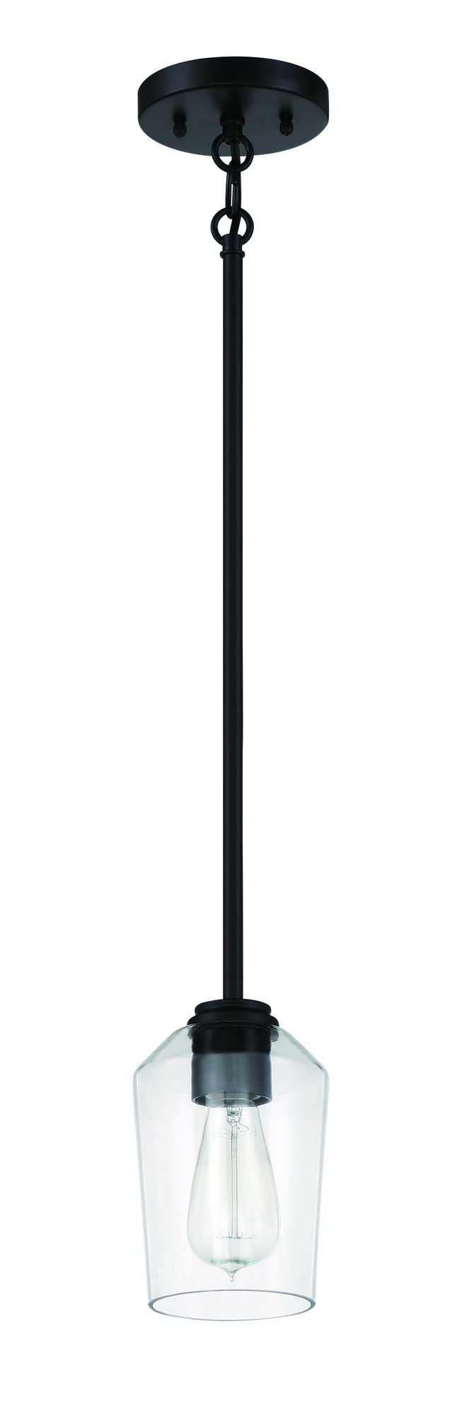Shayna 1 Light 5.13" Mini Pendant in Flat Black