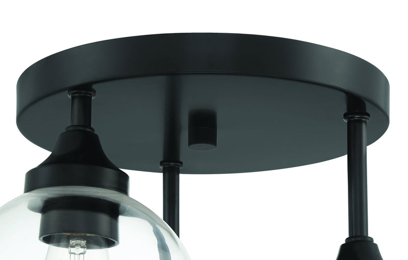 Glenda 3 Light 14.25" Semi Flush in Flat Black