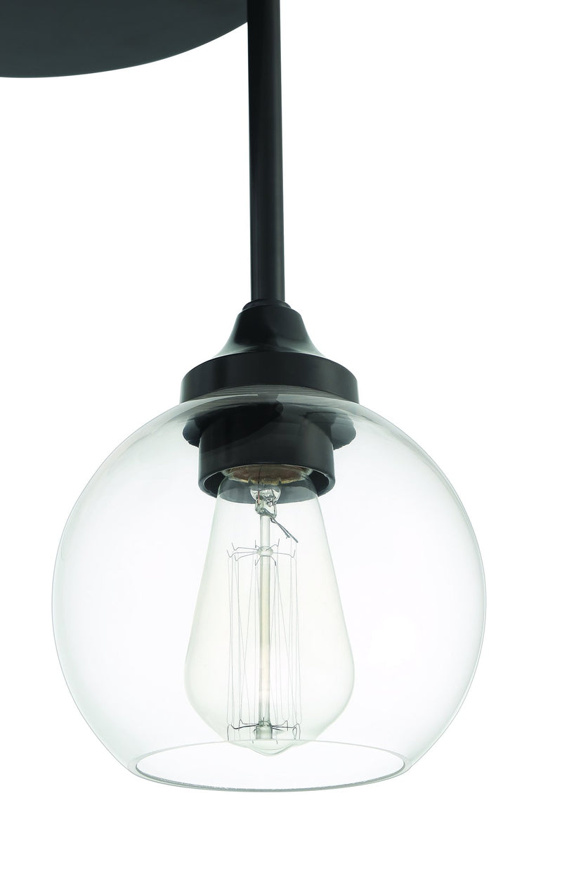 Glenda 3 Light 14.25" Semi Flush in Flat Black
