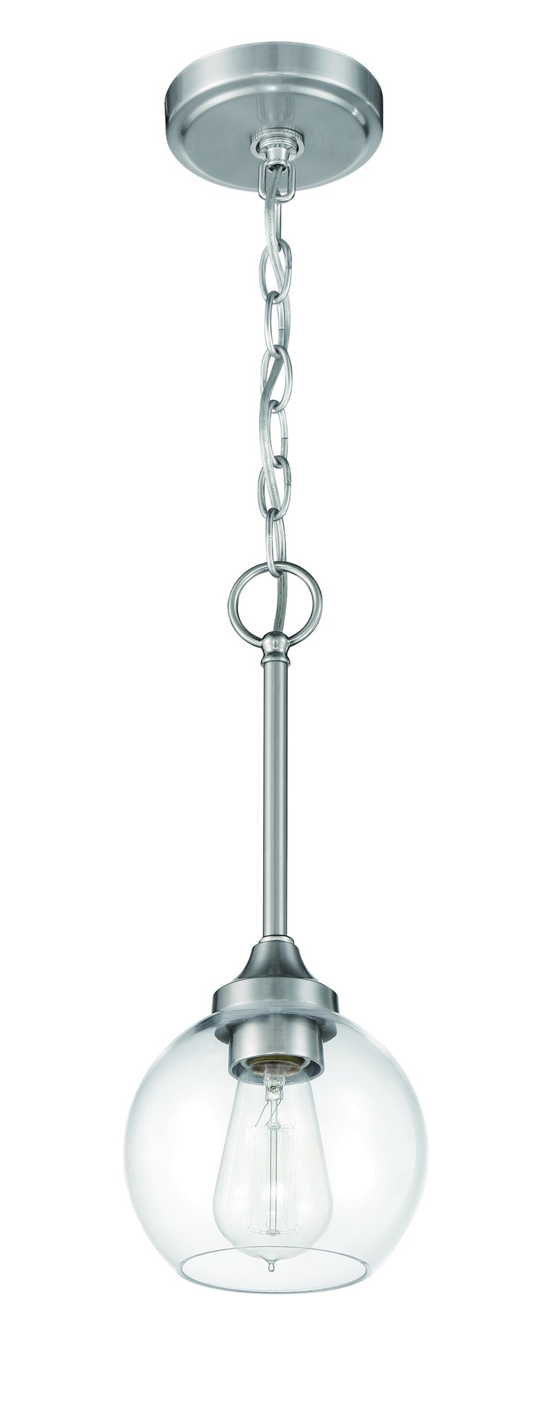 Glenda 1 Light 6" Mini Pendant in Brushed Polished Nickel