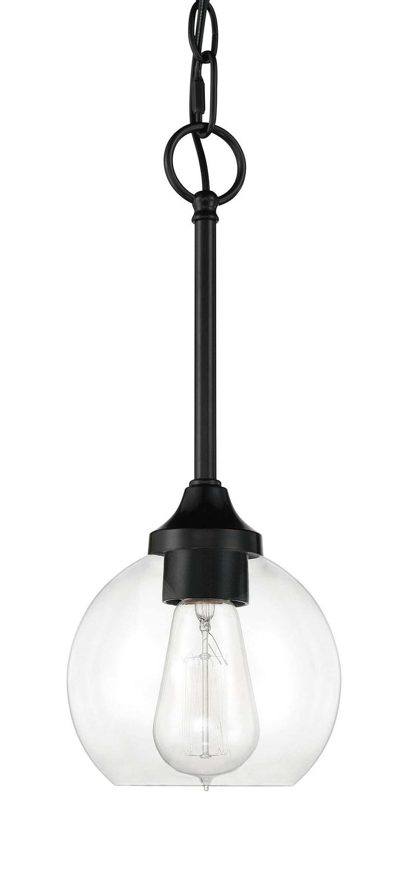 Glenda 1 Light 6" Mini Pendant in Flat Black