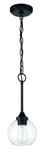 Glenda 1 Light 6" Mini Pendant in Flat Black
